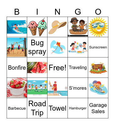 End Of Summer Bingo Card