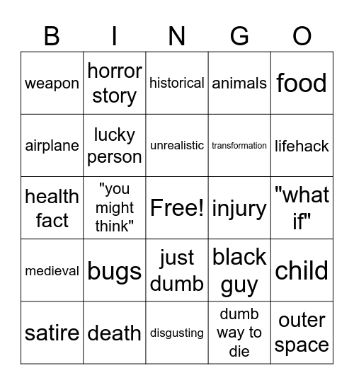 zack d films bingo Card