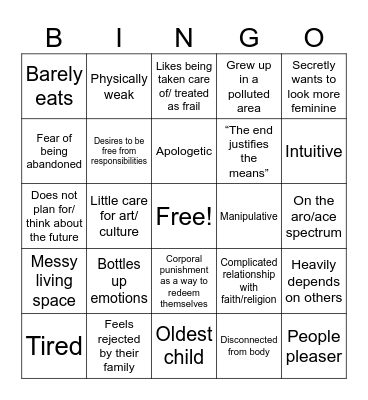 Theodora Bingo Card