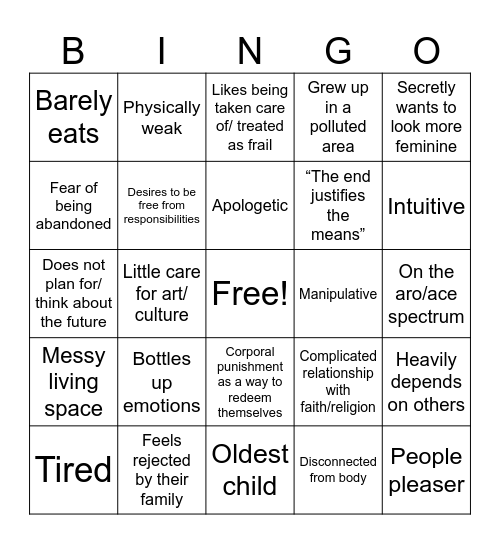Theodora Bingo Card