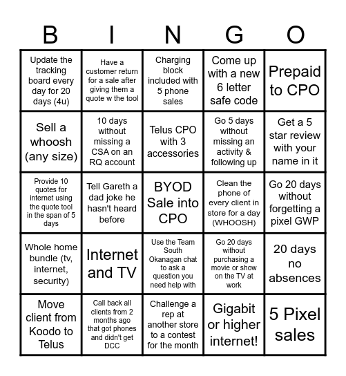 Getting Wiggy with it Bingo Card