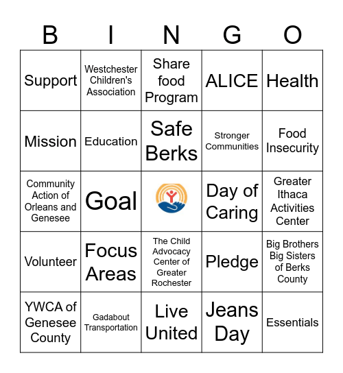 United Way Bingo Card