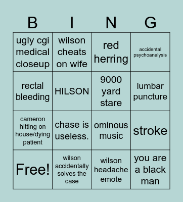 HOUSE Bingo Card