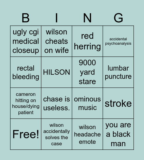 HOUSE Bingo Card