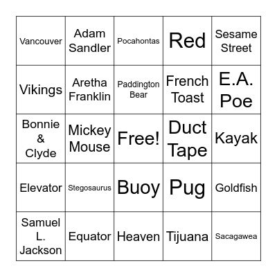 Smarty Pants Party Bingo Card