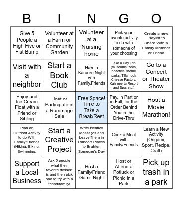 I n t e r a c t i v e Bingo Card