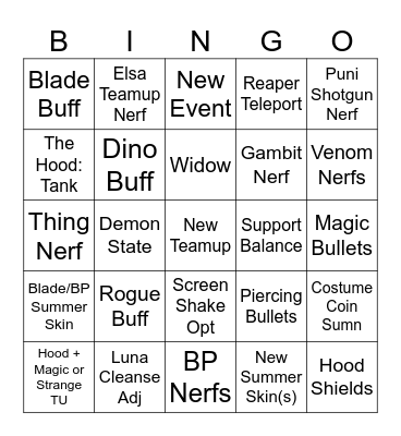 S9.5 BINGO Card