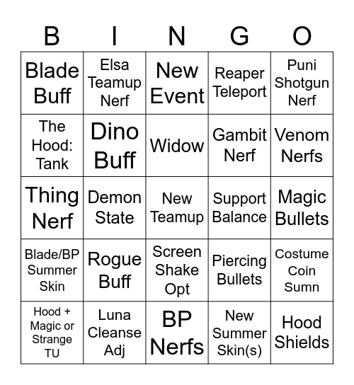 S9.5 BINGO Card
