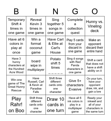 The Sanctum Lorcana League - Attack of the Vine! Bingo Card