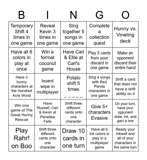 The Sanctum Lorcana League - Attack of the Vine! Bingo Card