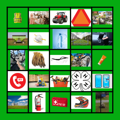 Farm Safety Bingo Card