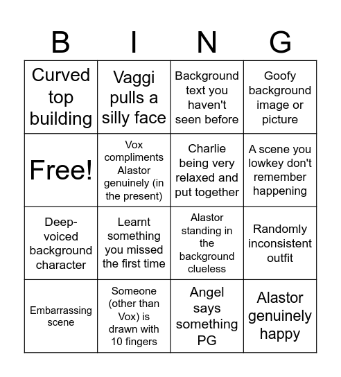 HH Bingo Card