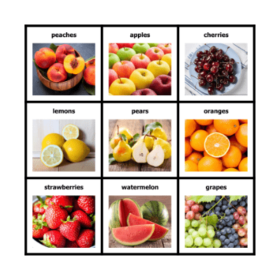 Fruit BINGO Card