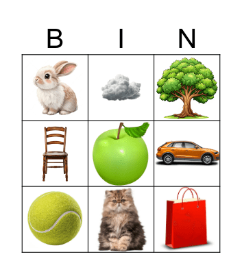 Bingo objects kids Bingo Card