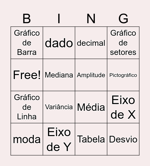 Data Bingo Card