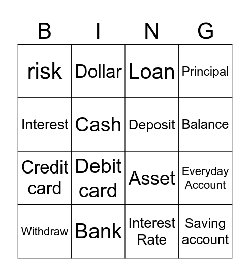 Business Studies Bingo Card