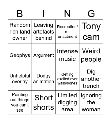 Time team Bingo Card
