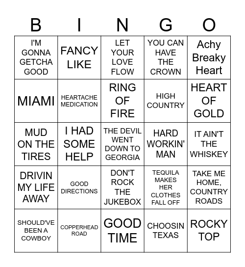 LOVE MY COUNTRY! Bingo Card