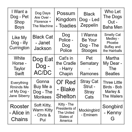 Can I Pet That Dawg?! Bingo Card