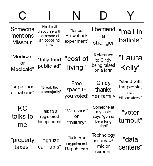 Holscher Watch Party BINGO  (quoted words must be into mic/TV) Bingo Card