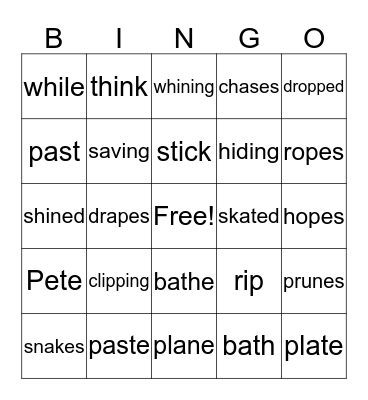 sipps Bingo Card