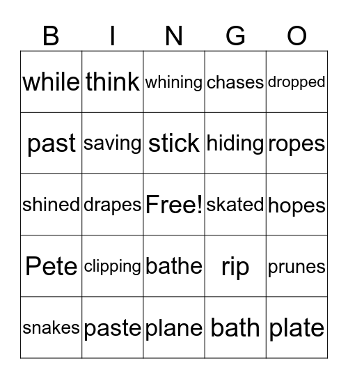 sipps Bingo Card