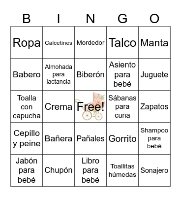 Baby Shower Bingo Card