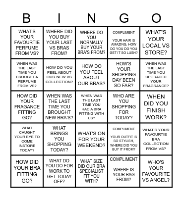 WWRD BINGO <3 Bingo Card