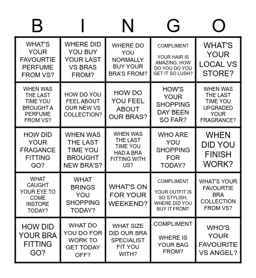 WWRD BINGO <3 Bingo Card