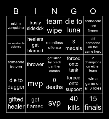 marvel rivals bingo Card
