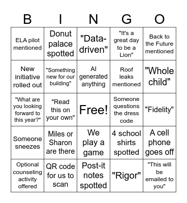 PD BINGO Card