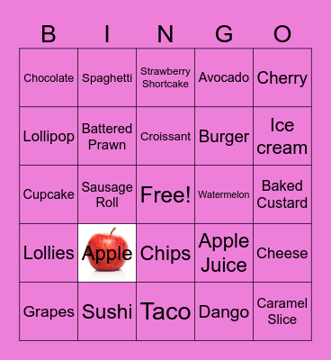 Food / Drinks - G & E Bingo Card
