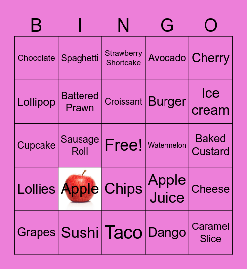 Food / Drinks - G & E Bingo Card