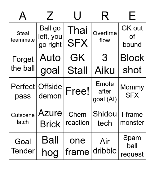 Azure Latch Bingo Card