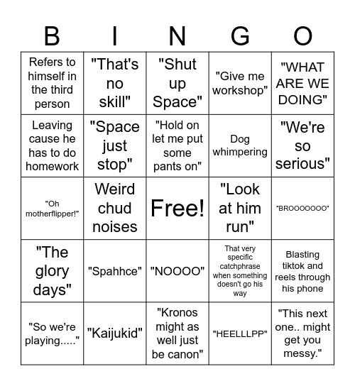 Leo's Voicelines Remastered Bingo Card