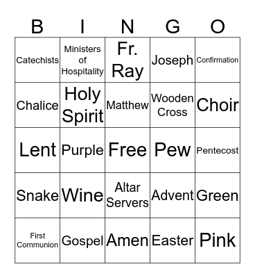 Faith First Bingo Card