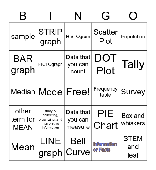 STATISTICS 2 Bingo Card