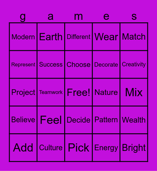 Color Bingo Card