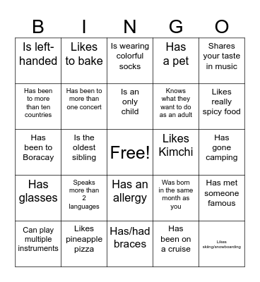 Icebreaker Bingo: Find Someone Who Bingo Card