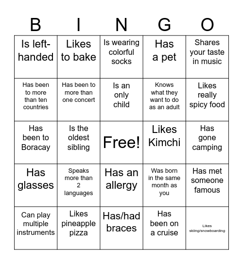 Icebreaker Bingo: Find Someone Who Bingo Card