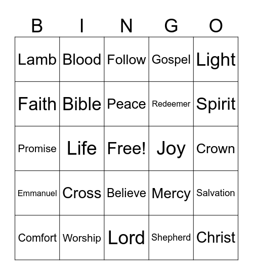 Bible Bingo IBC Teen Camp Bingo Card