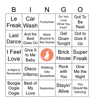 Roller Boogie Bingo Card