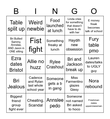 26-27 school year Bingo Card