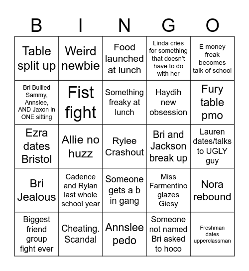 26-27 school year Bingo Card