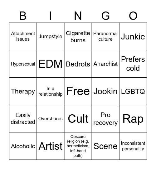 ZluvK Bingo Card