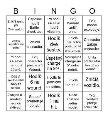 - Bingo Card