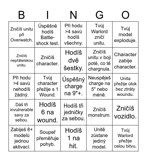 - Bingo Card