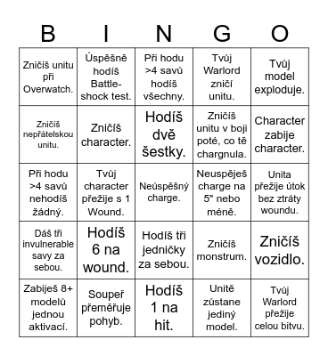 - Bingo Card