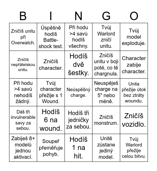 - Bingo Card