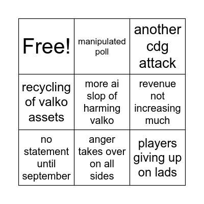 ☆LADS BS BINGO☆ Bingo Card